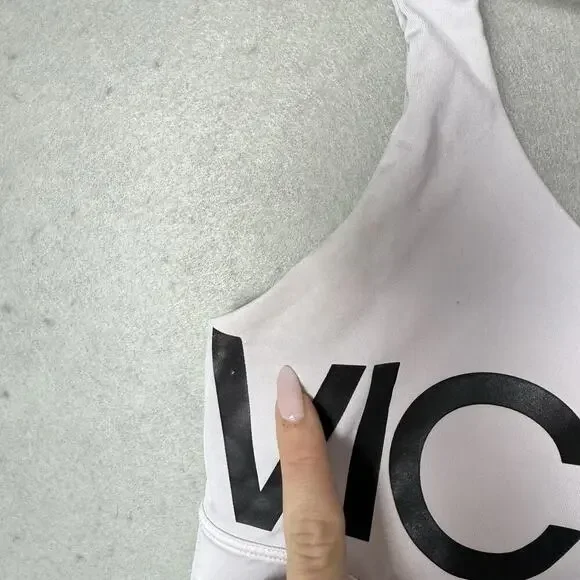 Victoria Secret Sport Black and White Graphic Sports Bra Bralette Size M - Picture 10 of 11